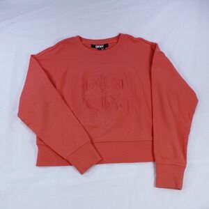 DKNY Sport Women's Sweatshirt with Embossed Logo - Salmon - Size XS